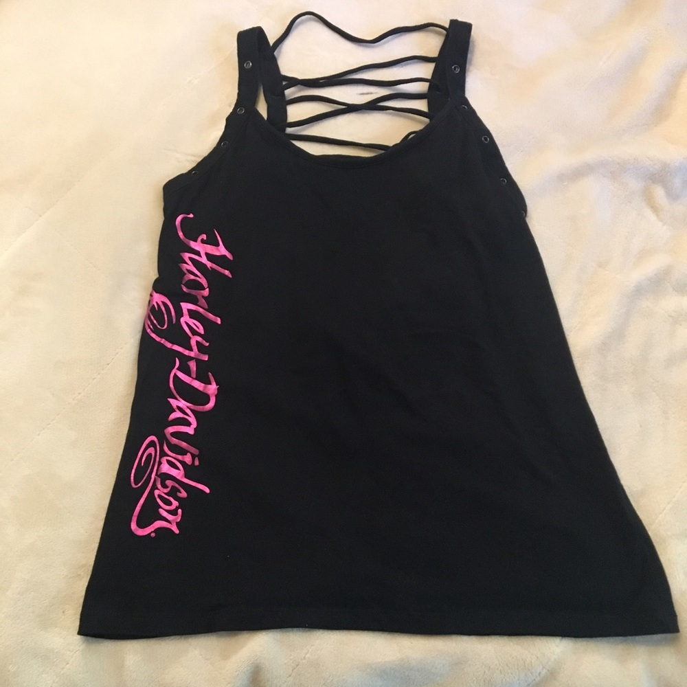 Harley-Davidson Lace Back Tank Top