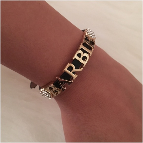 Black with gold letters Barbie bracelet - Picture 3 of 4