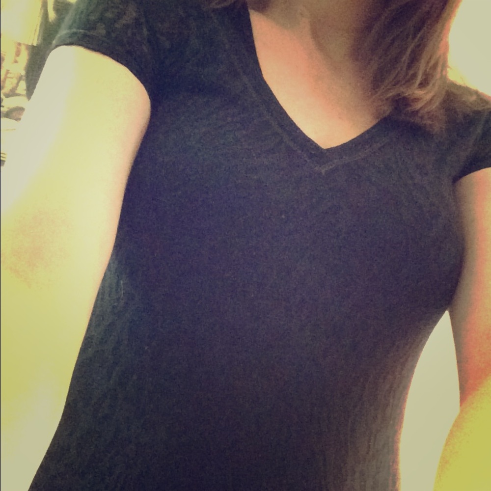 Aeropostale XS Sheer Black Short Sleeved Shirt