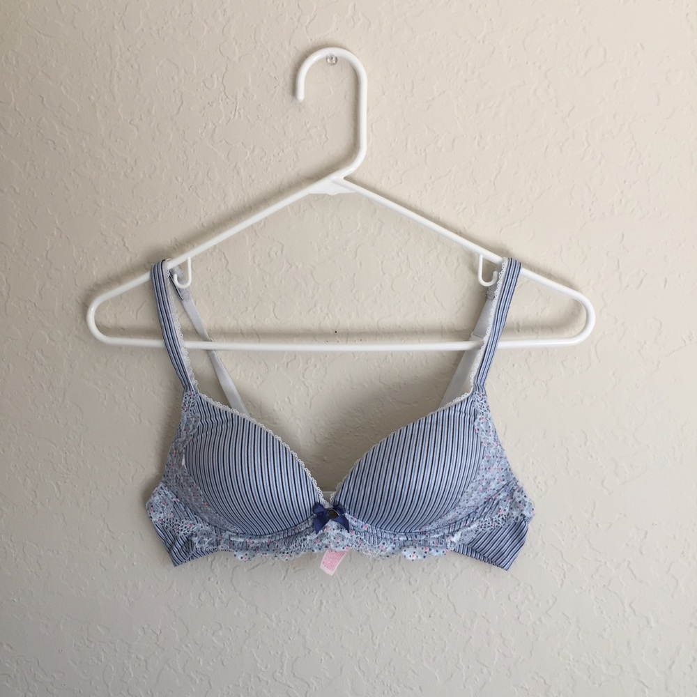 Blue Striped Bra