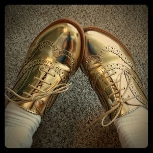 Sam Edelman gold oxfords.