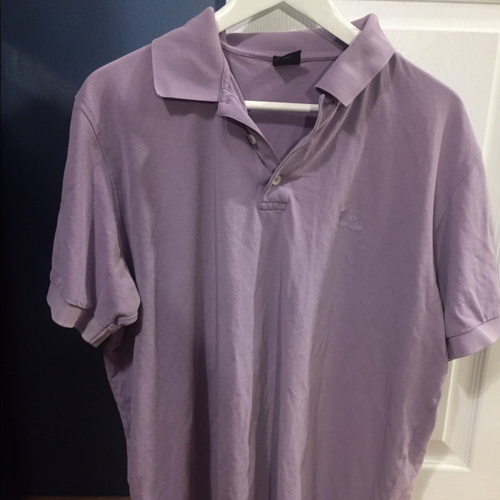 Hugo Boss men lavender polo XXL