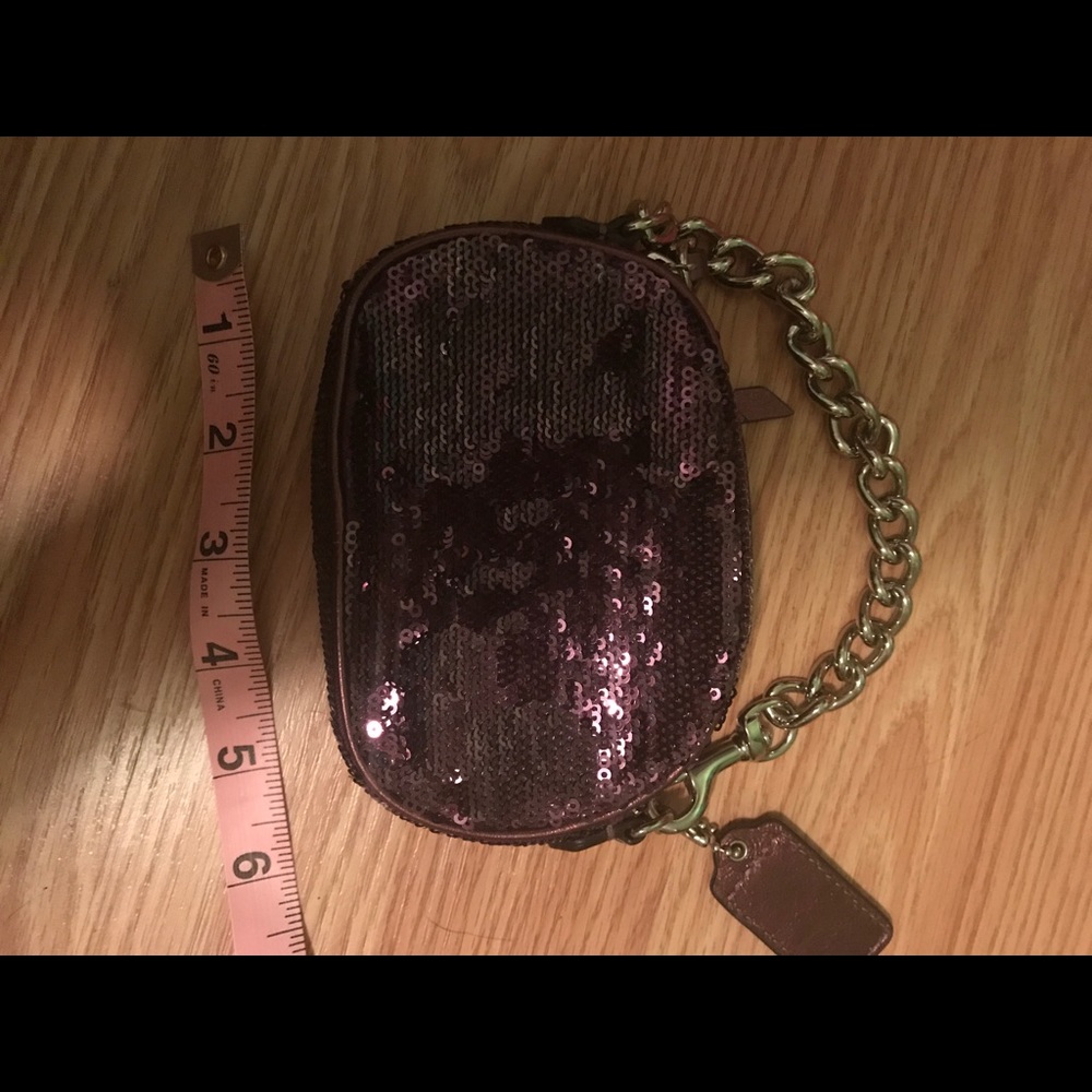 Coach purple Sequined Change purse