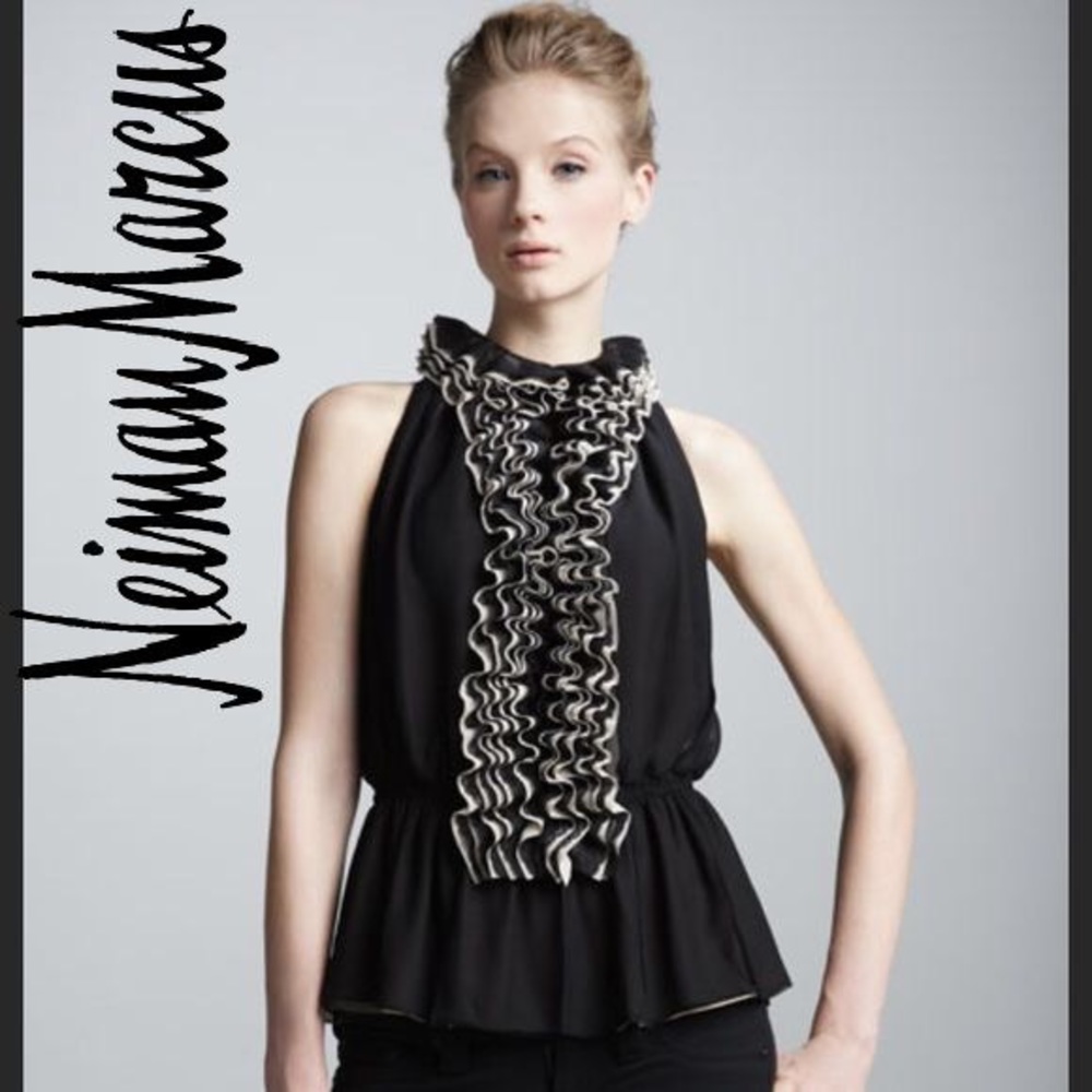 NWT Neiman Marcus Ruffle Top