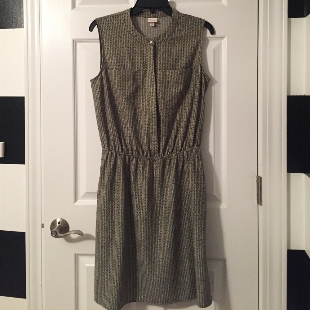 Green and white dress