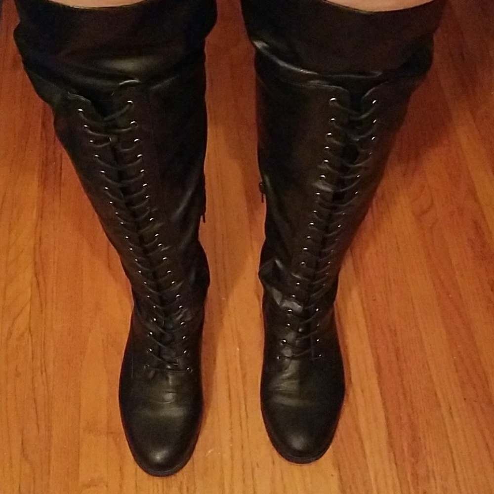 🌻WIDE CALF🌻 Lace up, over knee boots, Torrid