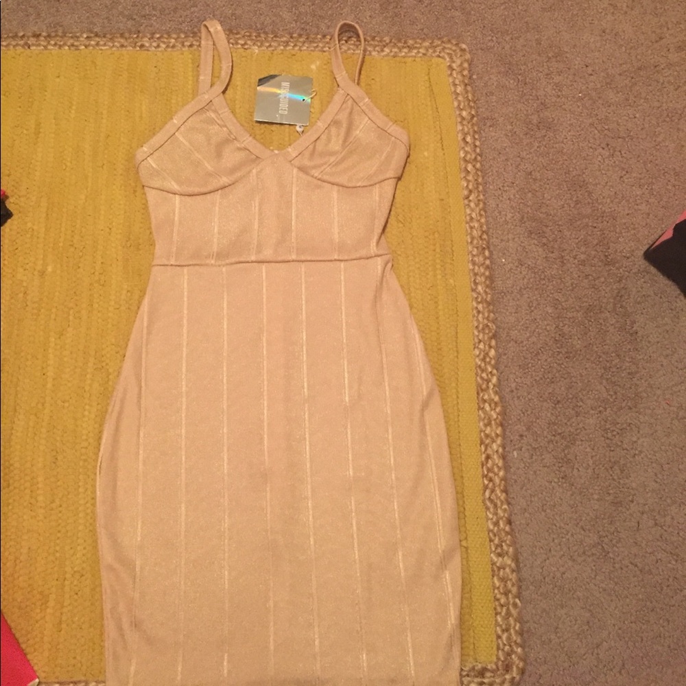 Missguided shiny gold bodycon nwt