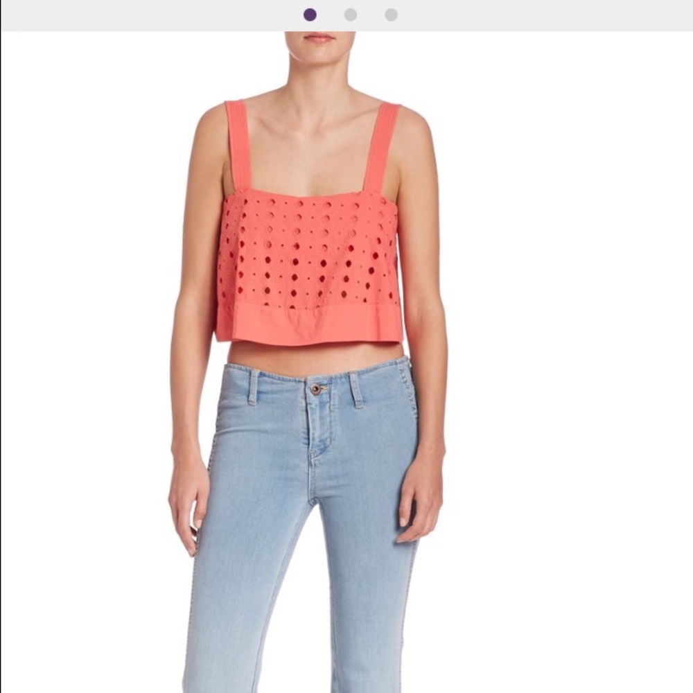 Free people eyelet crop top size small