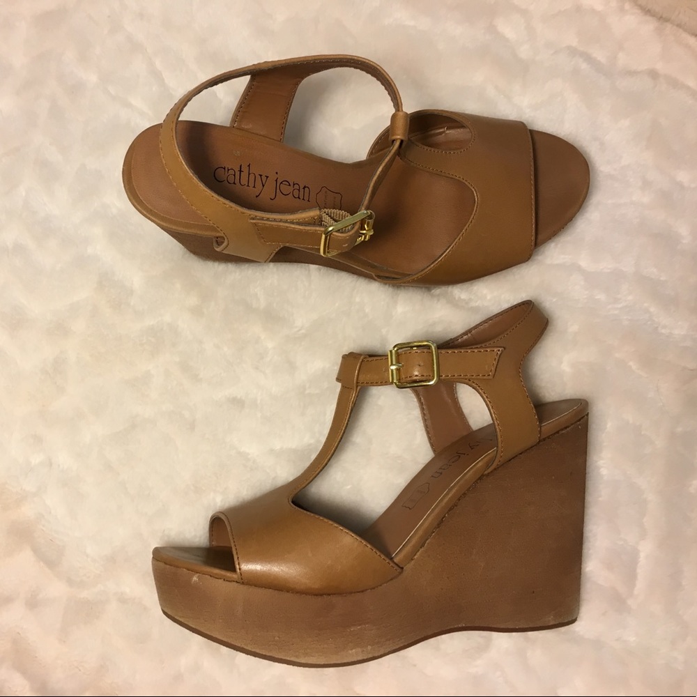 Tan Cathy Jean Wedges