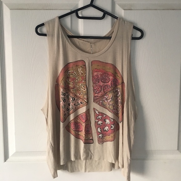 graphic pizza peace sign tank - Picture 1 of 3