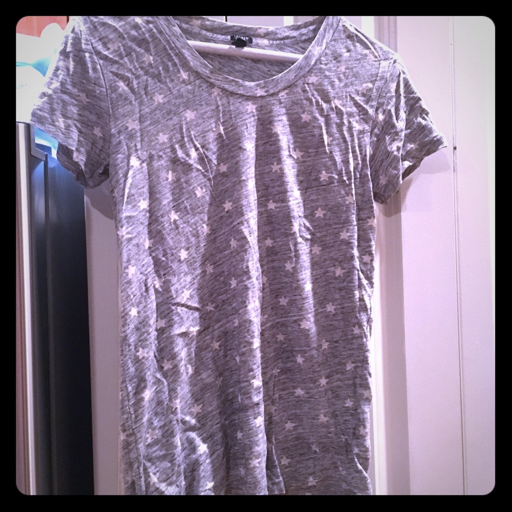 JCrew Grey/White Star Tee