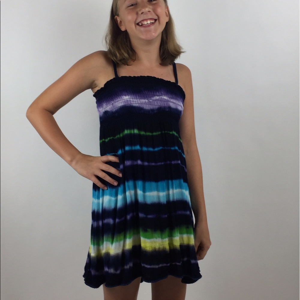 Elastic striped a dress