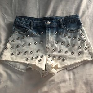 dip-dyed jean shorts