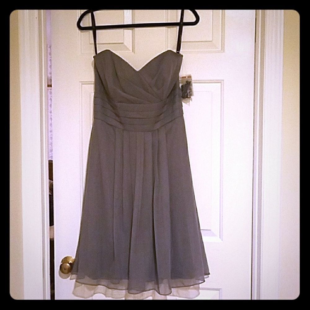Gray chiffon dress - After Six - 10, NWT