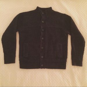 Weatherproof Vintage Men's Waffle Navy Cardigan