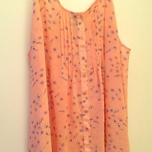 EUC peach flyaway sheer tank Torrid Sz 4