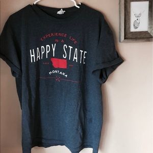 blue vintage style montana t-shirt