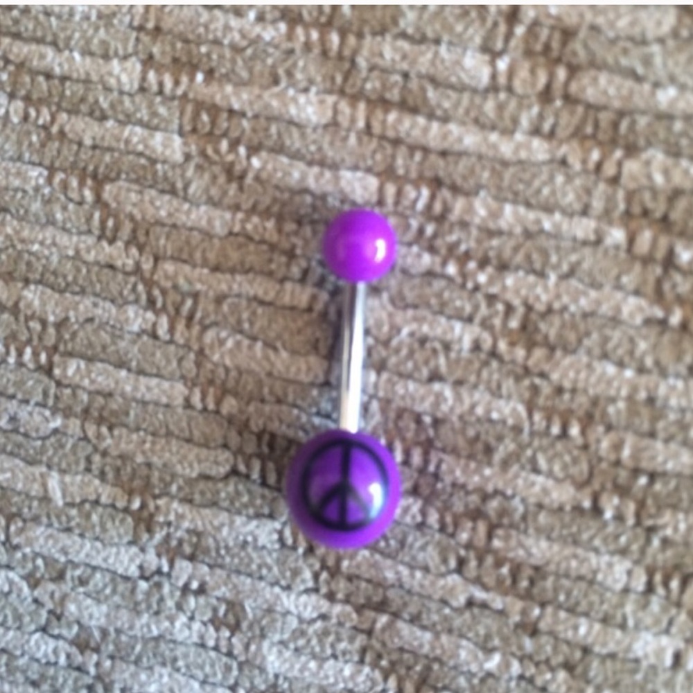 Peace sign belly ring