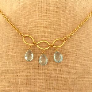 Judith Bright 3 stone gold necklace