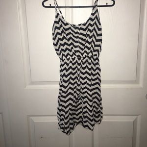 black and white chevron striped dress