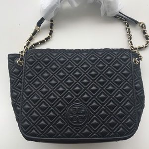Tory Burch Marion Quilted Shoulder Bag Black