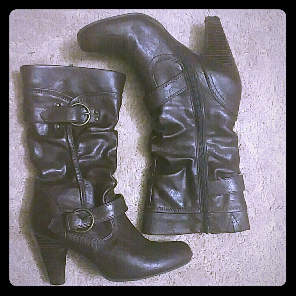 Beatiful Brown Faux Leather Boots