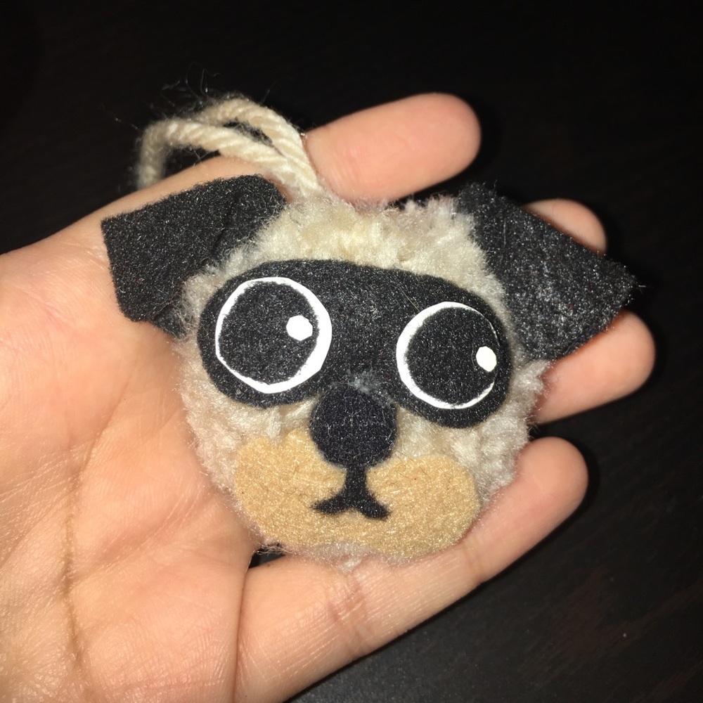 💖🐶 Fluffy Pug keychain 🐶💖