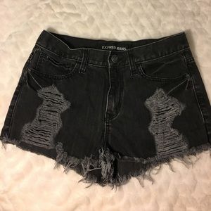 Women's Distressed High Waisted Shorts. Express