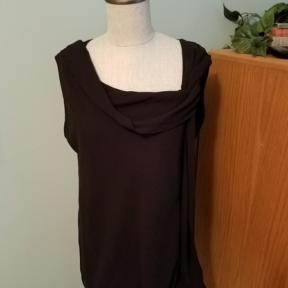 Grecian style black chiffon top