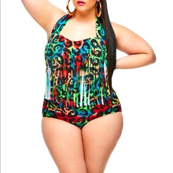 💥Huge Sale💥Multi-Color Leopard Fringe Bikini - Picture 1 of 5