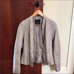 NWOT Grey "leather" moto peplum jacket