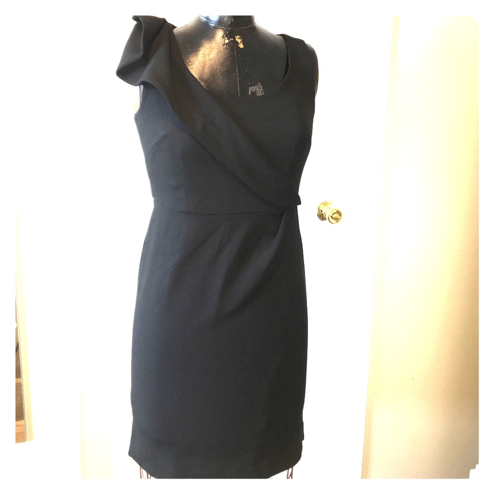 **deal!!**NWT Loft ruffle shoulder Black dress