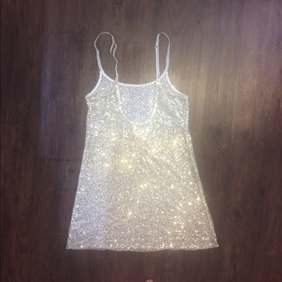 HP ๐๐ FREE PEOPLE Gold Sparkle Slip Dress - Picture 4 of 7