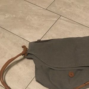 Gray cross body tote