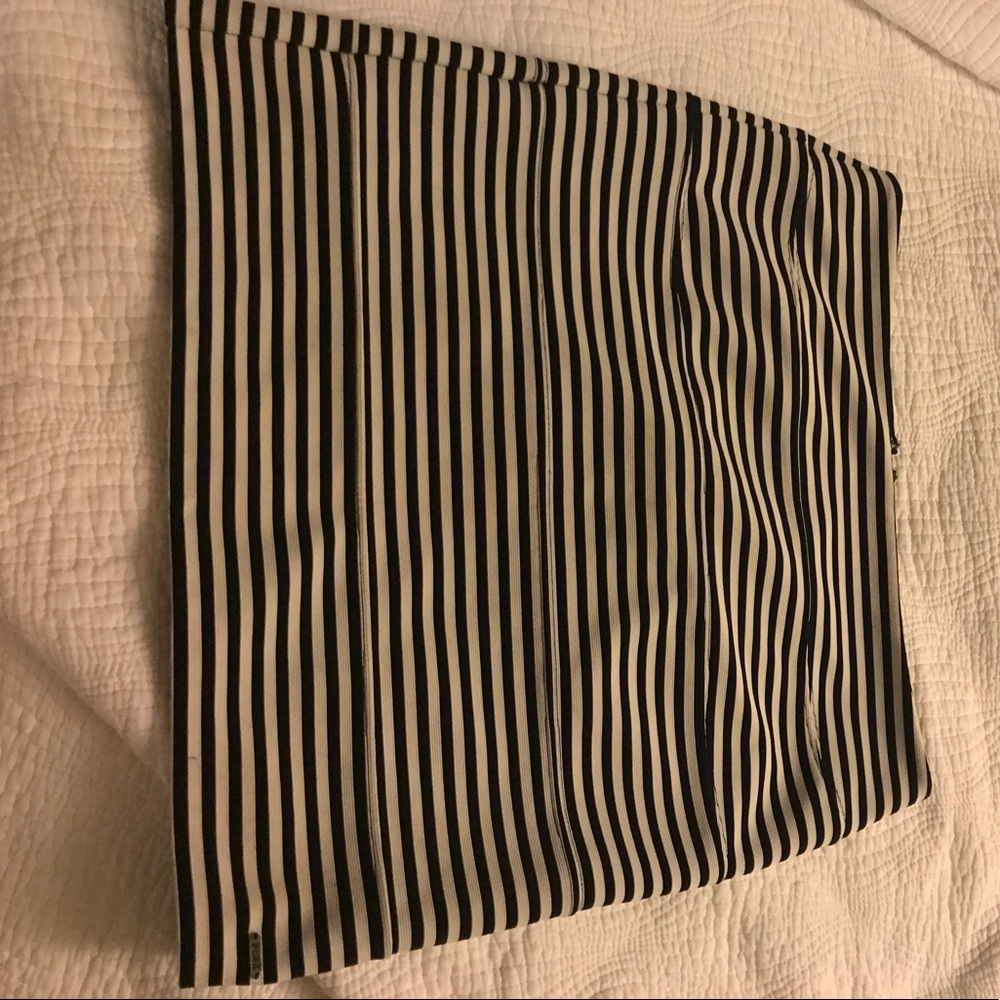 Black and white striped skirt