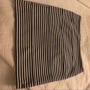 Black and white striped skirt
