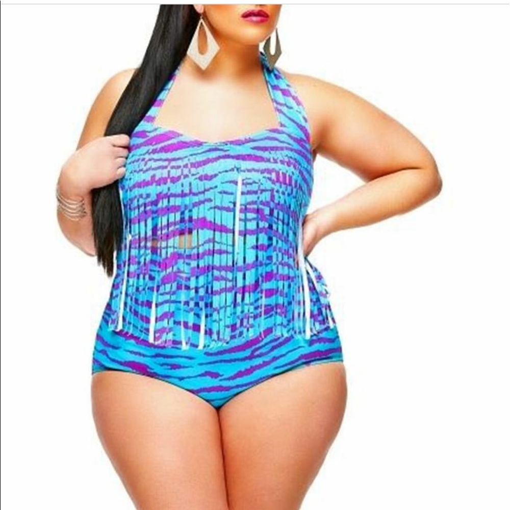 💙💜Cotton Candy Fringe Bikini💜💙