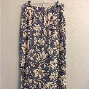 Loft blue floral maxi skirt