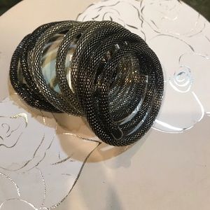 Silver and grey twisted bracelet