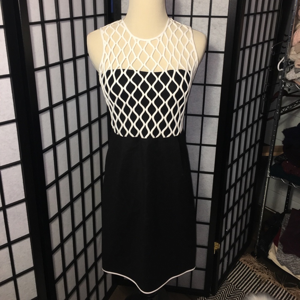 New with Tags DVF Leonora black and white dress