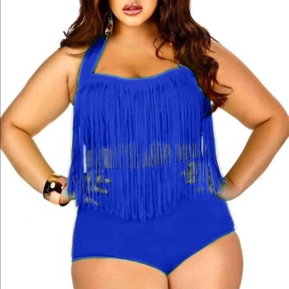 💥Sale 💥Blue Fringe Bikini