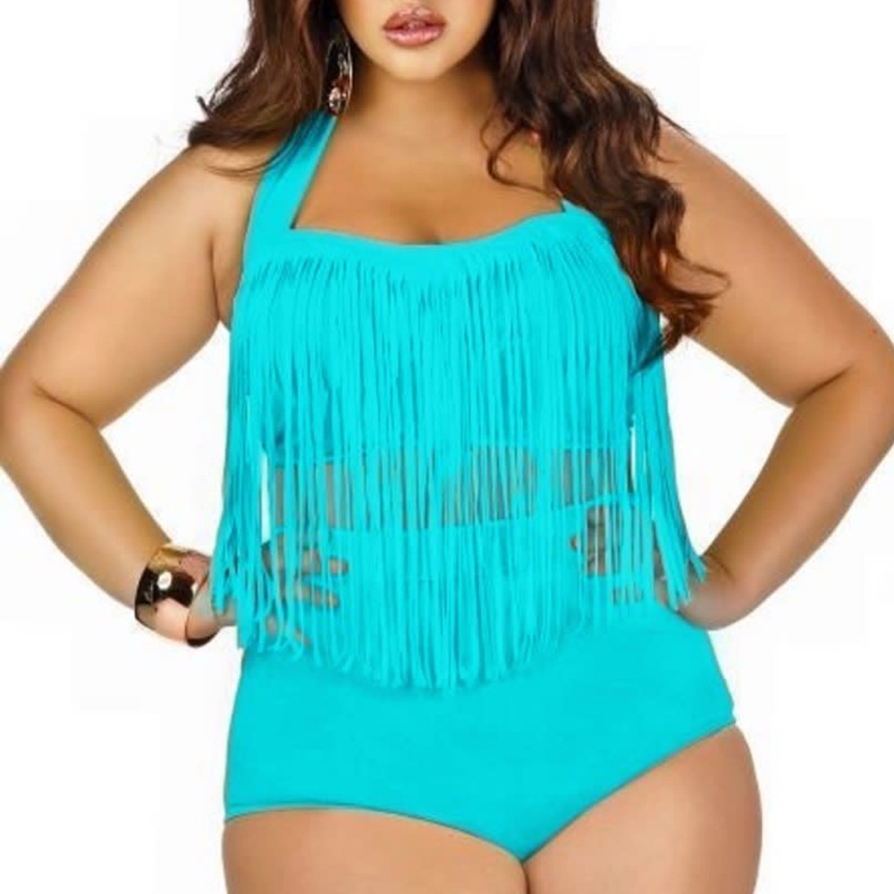 💥Huge Sale💥 Light Blue Fringe Bikini