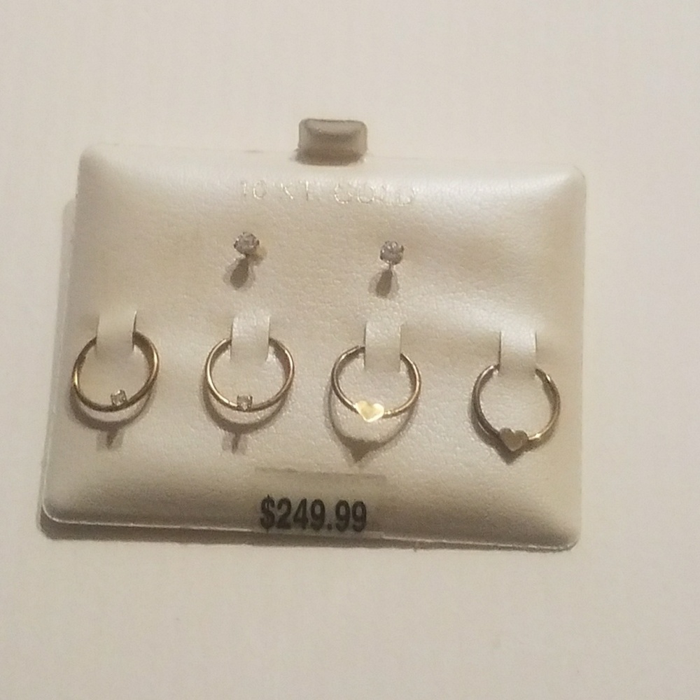 3 pair Gold Earrings