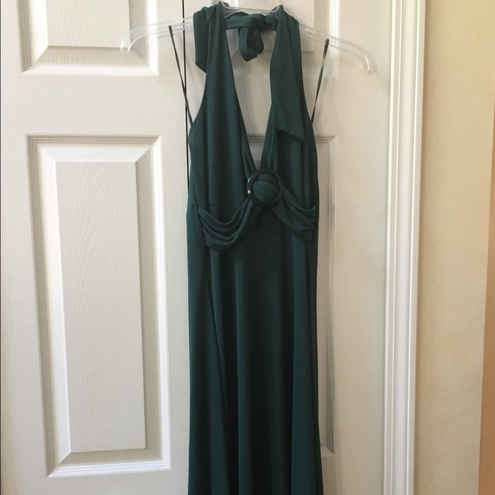 Halter jade green dress