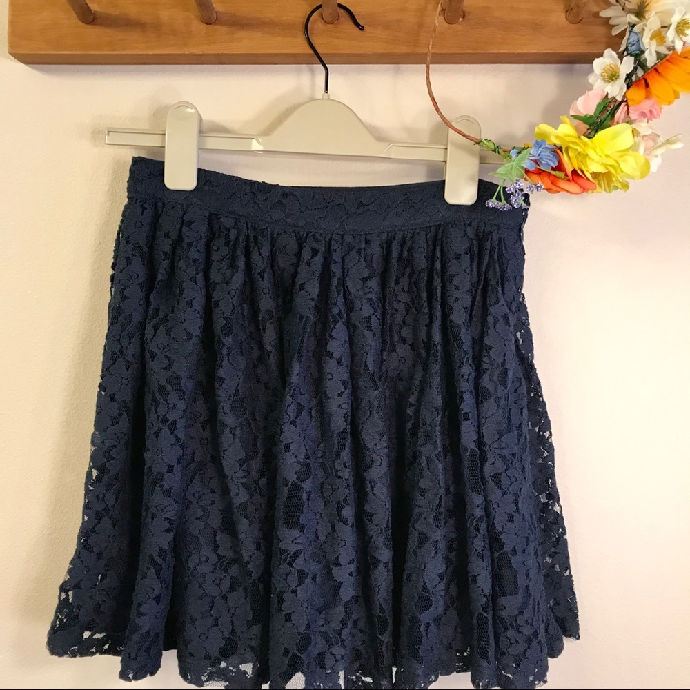 Forever 21 Navy Blue Lace Skirt