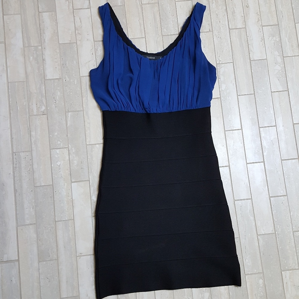 Theme bandage dress with loose fitting top