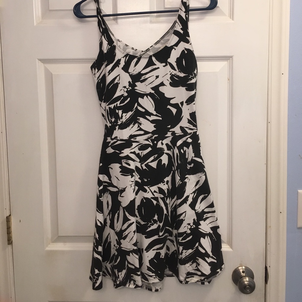 Black and white cross back/cut out dress