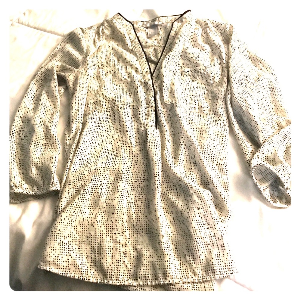 Speckled White and Black H&M Tunic