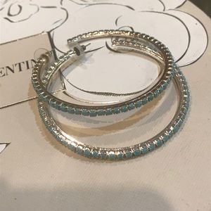 Tiffany blue hoop earrings