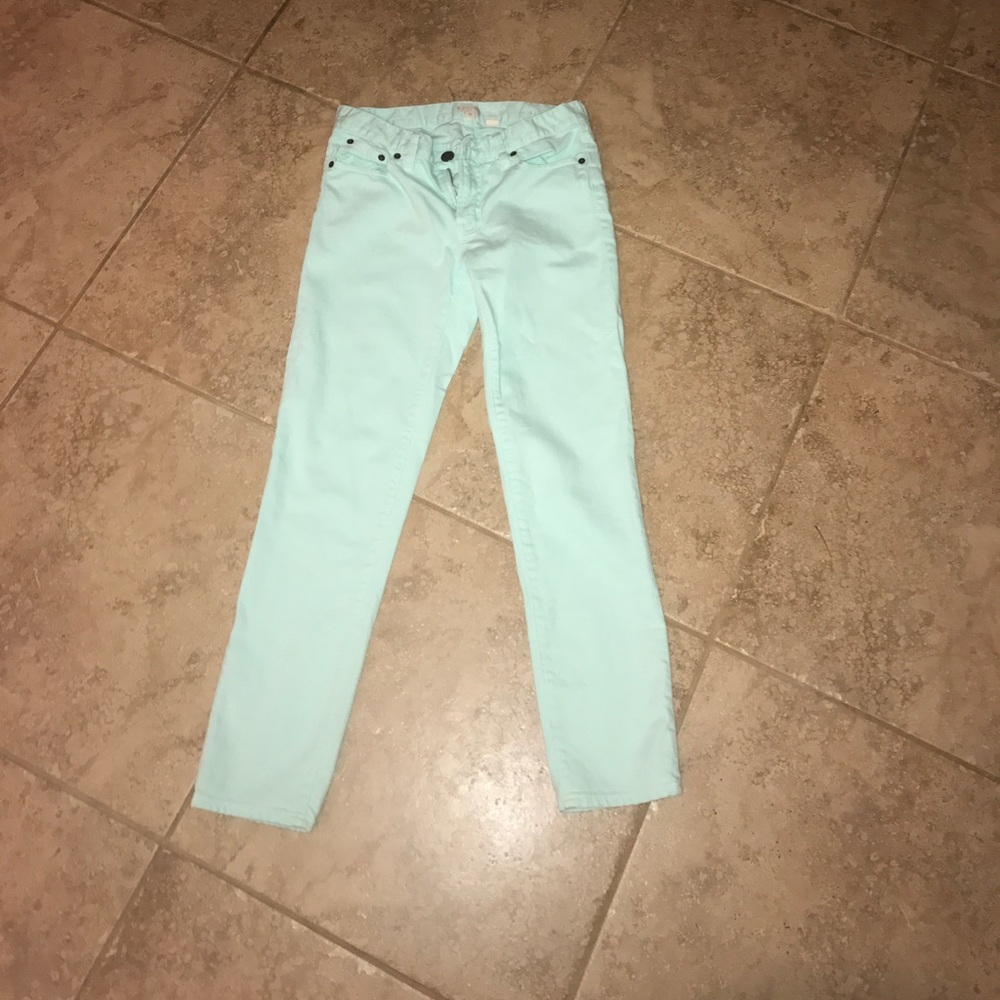 Baby blue J.Crew skinny jeans
